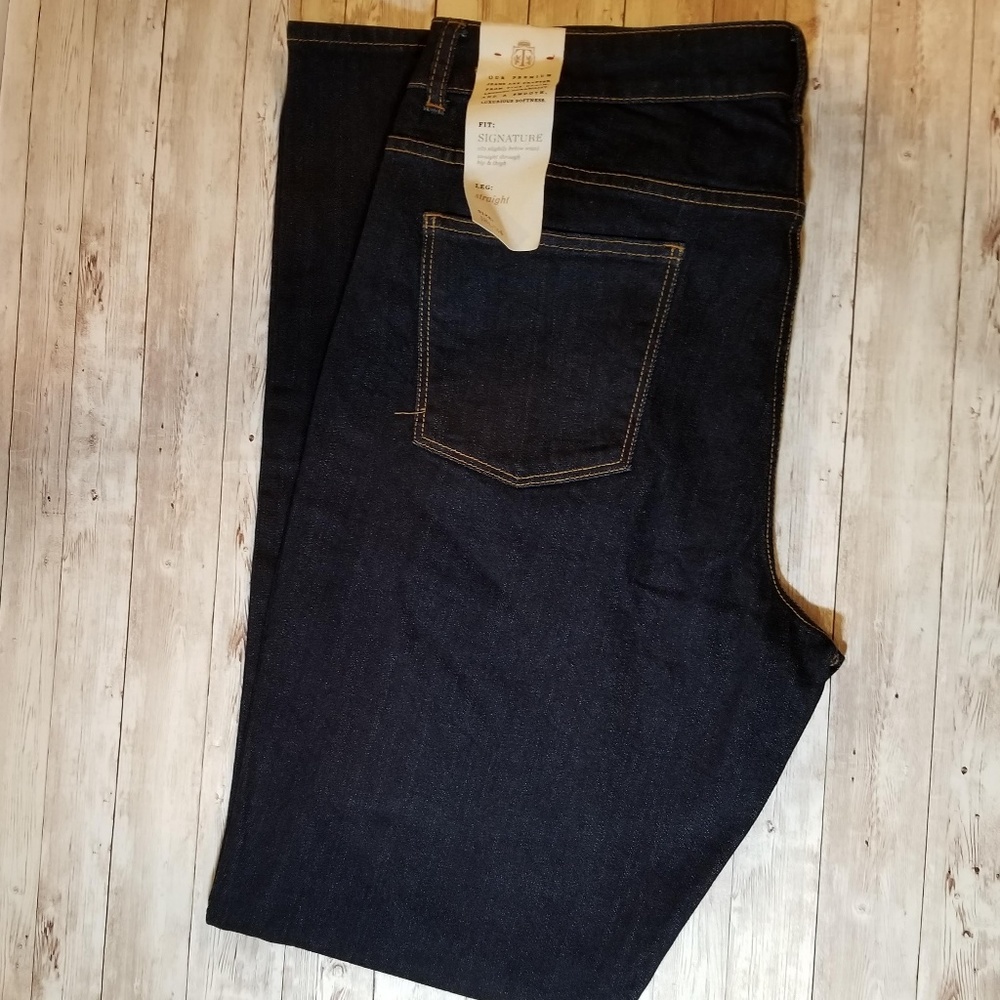 Talbots Signature Straight Leg Dark Wash Jeans 18L
